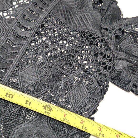 SOLDTed Baker London Black Lace Jacket Blazer Size 0 Open Sheer Dalmy Cropped - Picture 12 of 16